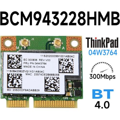 Nbparts NEW Len*ovo Thin*kpad T430u Wifi Wireless Adapter Card 04w3835 BMC943228HMB