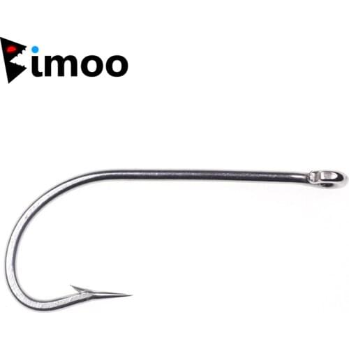 Bimoo 20PCS Stainless Steel OSHAUGHNESSY Hook Bait Fishing Saltwater Sea Freshwater Flies Tying Long Shank Clouser Minnow Hooks
