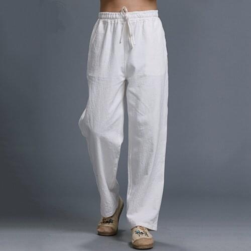 New Style Casual linen pants men brand Trousers Fashion men linen pants cargo pants Men Trousers long pantalon homme