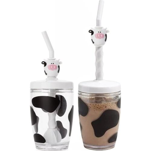 Joie Unicorn Milk Mix With Lid Pump And Drinking Straw Flavored Milk Drinks Unicron Cup Stirring Rod Portable Milkshake Cup