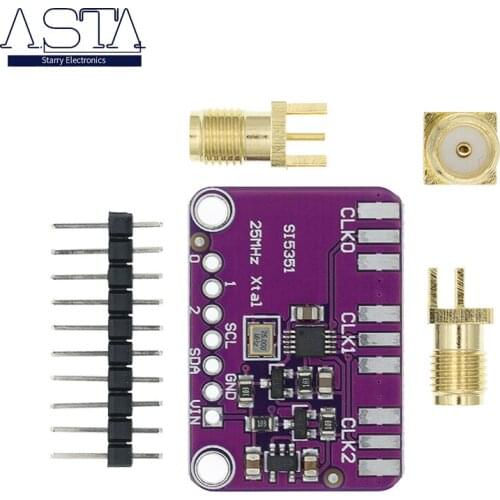 DC 3V-5V CJMCU-5351 Si5351A Si5351 I2C Clock Generator Breakout Board Module Signal Generator Clock 8KHz-160MHz For Arduino