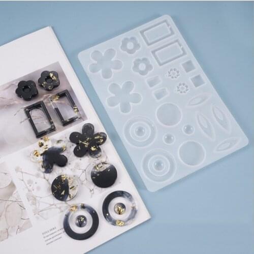 DIY crystal drop mold Earring Pendant Flower Pendant self made jewelry pendant silicone mold