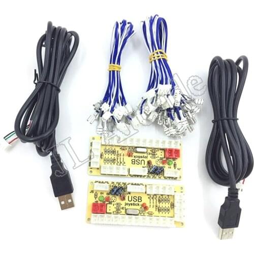 DIY Zero Delay Arcade USB Encoder PC to Joystick Fighting Games Replacement Parts Encoder Board +Wire Cables