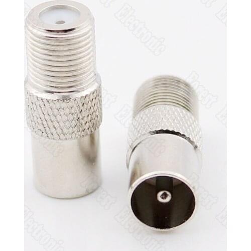 F Head RF Female To 9.5 Male Connector Imperial Cable TV Connector External Thread Copper