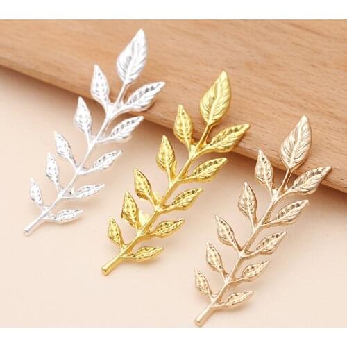 20PCS 18*61mm Metal Alloy Leaves Connectors Charms DIY Jewelry Findings Accessories