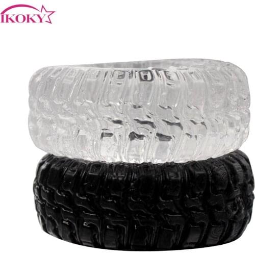 IKOKY Delay Ejaculation Silicone Cock Rings Tire Type Sex toys for Men 2Pcs/Set Penis Rings Adults products