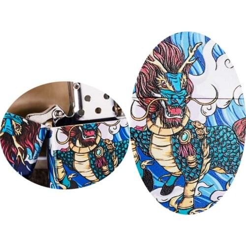 Kerosene Lighter Creative Mountain and Sea Classics Kirin Retro Grinding Wheel Personality Brass Lighters Tide Boys Day Gift