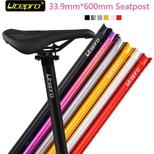 Litepro A61 Folding Bike Aluminum Alloy Seatpost Ultralight 330g Seat Tube 33.9 * 600mm Seat Post Rod Pipe For Fnhon