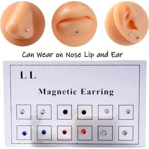 Magnet Ear Tragus Cartilage Lip Labret Stud Nose Ring Non Pierced Magnetic Ear Cuff Fake Piercings Unisex Jewelry Mixed Colors