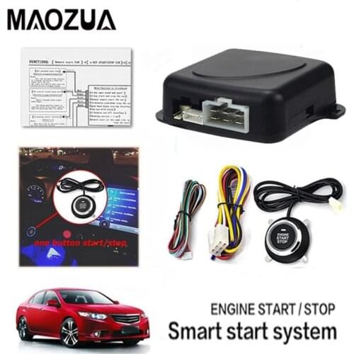 Maozua Auto Engine Push Start Button Car Alarm Start Stop Button Remote Control Button Starter Keyless Entry System