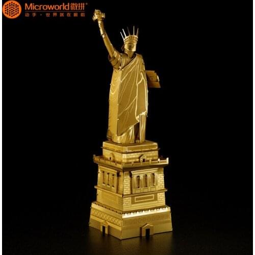 Microworld Models The Statue of Liberty model DIY laser cutting Jigsaw puzzle building model 3D metal Puzzle Toys for adult gift