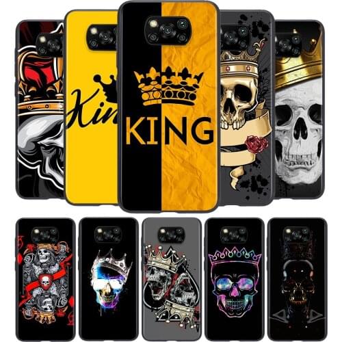 Golden King Queen For Xiaomi Mi POCO M3 M2 X3 NFC X2 F3 F2 F1 C3 Pro Xiaomi Mi A2 A1 6 5 Play Mix 3 Soft Phone Case