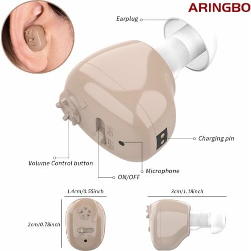 Mini Rechargeable Hearing Aid Wireless Sound Amplifier Adjustable Tone Hearing Aids Portable Ear Horn Amplifier For Deaf Elderly