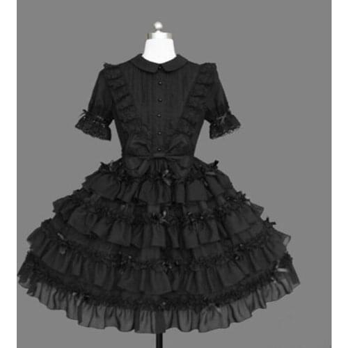 Loli op gothic lolita Japanese lolita dress fake two pieces lace bowknot victorian dress classic lolita kawaii girl gothic dress