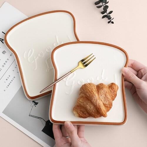 Toast Shaped Dinner Plate Storage Bread Tray Home Decoration Garden Restaurant Tableware Kitchen Bread Dish Dessert Fruit Tray