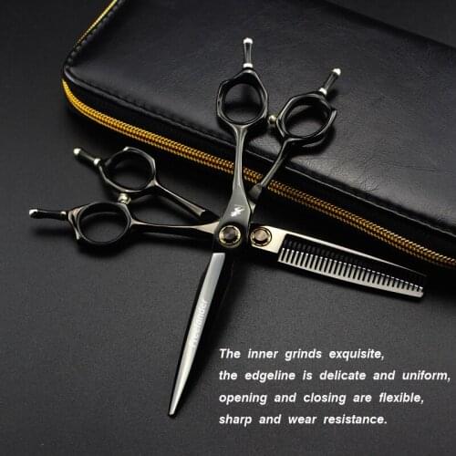 Professional Hairdressing Scissors double tail 6" JP Stainless Thinning Scissors Cutting Shears Hair Scissors set