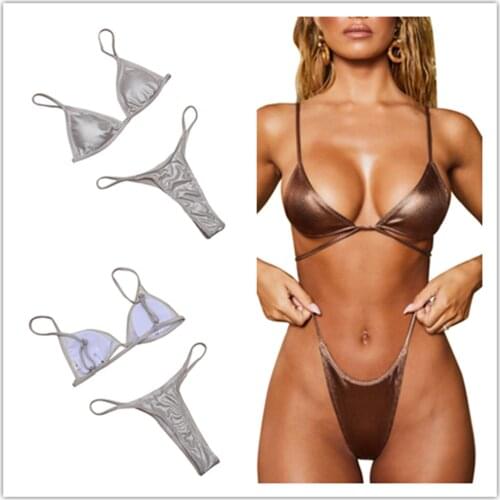 Meihuida Womens Split Bikini, Summer Swimsuit, Sexy V-Neck Lace-up Thin Straps Low Waist Briefs Seaside Beachwear