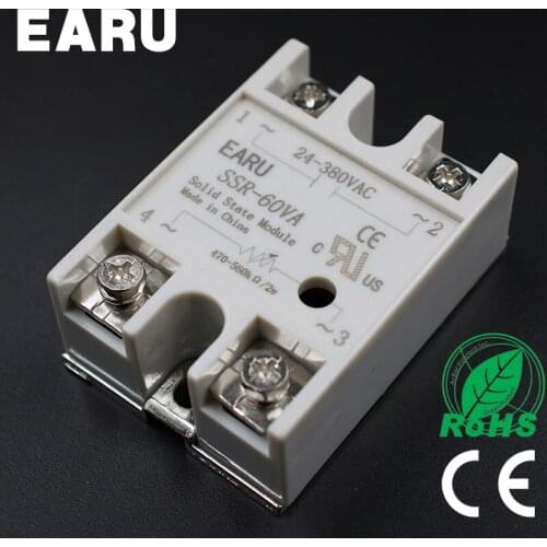 1pcs Solid State Relay Module SSR-60VA 60A 500K ohm TO 24-380V AC SSR 60VA Resistance Regulator