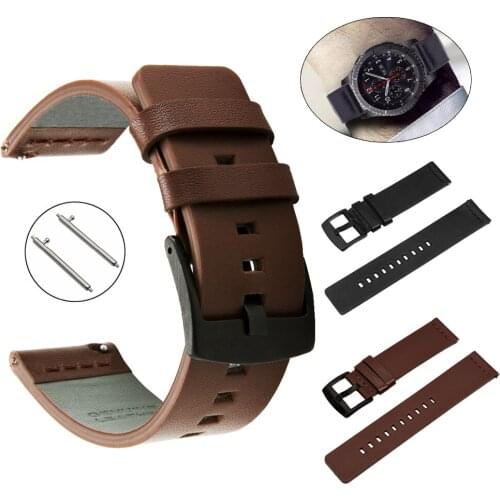 22mm Leather Watch Band Strap For Samsung Gear S3 Watch 4 Huawei Watch GT 2 46 Smartwatch Replacement Wristband Watch GT 42 46