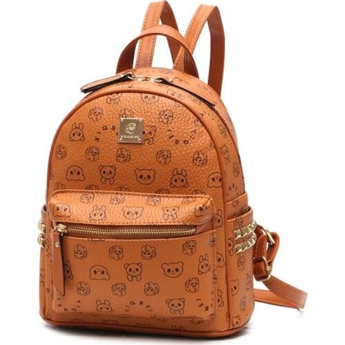 Womens zipper large capacity Leather Backpack New Korean fashion with all casual solid color 2021