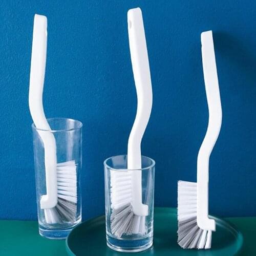Cup Brush Cleaner 90 Degree Head Long Handle Pot Bottle House Cleaning Brush and the material is plastic