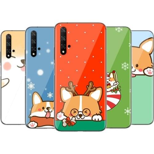 Cute Corgi cartoon Dog Silicone Cover For Huawei Honor 9X 9N 9 Lite 8S 8C 8X Play 8A 8 V9 3E 7A 7C Pro Phone Case