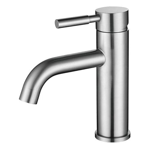 304 Stainless Steel Basin Sink Taps Brushed Silver Kitchen Faucets Single Holder Single Hole Kitchen Mixer Home Deck Mounted