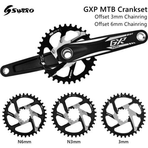 SWTXO GXP Bicycle Crankset Mountain Bike Crank 170mm 32T 34T 36T 38T Offset 3mm 6mm Chainring Bottom Bracket for SRAM X1 X0 XX1