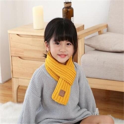 Cute Cotton Blend Winter Baby Neck Ring Scarf Children Girls Boys Knitted Wool Scarves Kids Solid Color Warm Snood