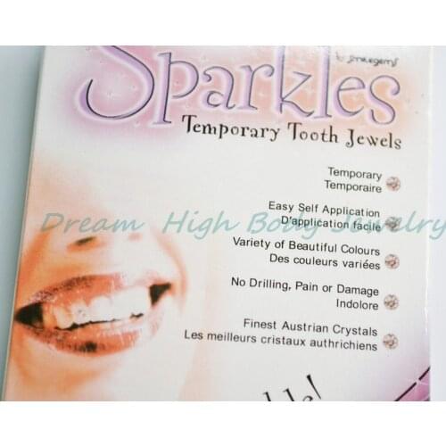 Temporary Tooth Jewels Finest Austrian Crystals Teeth Crystals Gem Fashion Female Body Jewelry 12box sparkles