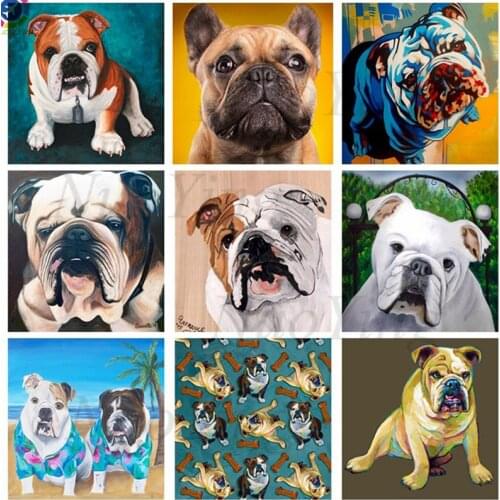DIY Embroidery Cross-Stitch French Bulldog Diamond Painting Mosaic Sale Diamant Art Full Square Drill Christmas Gift Decoration