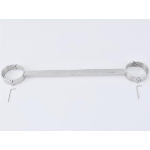 Screw Lock Stainless Steel Bondage Yoke Fix Ankle Cuffs Anklet Fetters Shackles Slave Restraints Cangue Adult Bdsm Sex Toy