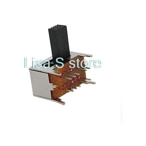 10 Pcs Panel PCB 10 Pin 4 Position 2P4T DP4T Slide Switch Side Knob 0.3A 50V DC SK-24D01-G6/8
