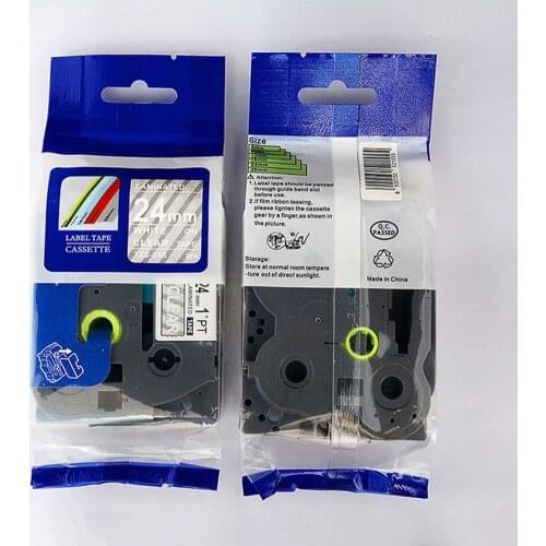 24mm white on clear tze tape TZe-155 tze155 tz155 tze 155 Compatible brother label printer P-touch Printer Ribbons label maker