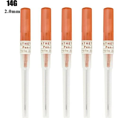 50PCS 14G Gauge Piercing Needles I.V Catheter Sterilised Ear Nose Body Piercing Tattoo Needles Sewing Needles