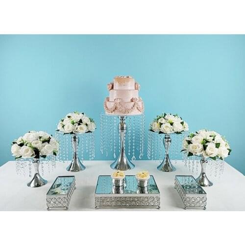 8pcs/lot Cake Plate Crystal Cup Cake Display Shelf Wedding Dessert Table Decoration clear cupcake stand