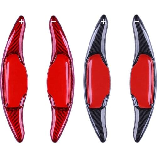 Carbon Fiber Car Steering Wheel Shift Blade Paddle Shifter Extension for KIA Stinger 2018 2019 2020 Black Red Paddle Shift