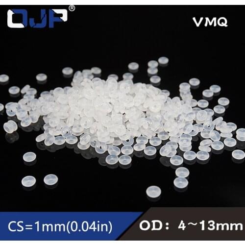 10PCS/lot White Silicon O-ring Silicone/VMQ 1mm Thickness OD4/5/6/7/8/9/10/11/12/13mm O Ring Seal Rubber Gasket Rings Washer