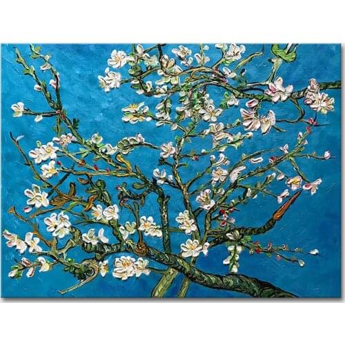 Mintura Art Hand Painted Apricot Blossom Classic Van gogh Oil Painting On Canvas Famous Pictures Wall Art Posters For Home Decor