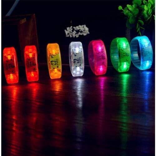 Hot New Unisex Sound Controlled LED Light Up Bracelet Activated Glow Flash Bangle For Mothers Day Festival Party fast delivery