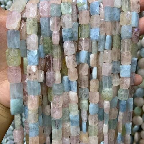 8x10mm Natural Morgan Beads Rondelle Pink Green Yellow Loose Stone Beads For Jewelry Making Beads Women Bracelets Necklace Gift