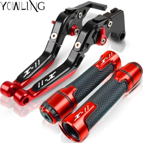 For HONDA X-11 1999 2000 2001 2002 Motorcycle Accessories Extendable Brake Clutch Levers and Handlebar Hand Grips ends X-11
