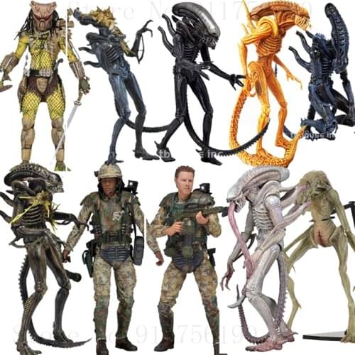 NECA Alien Warrior Jungle Hunter Predator Resurrection Delune Newborn Sergeant Craig Windrix Xenomorph Action Figures 20CM