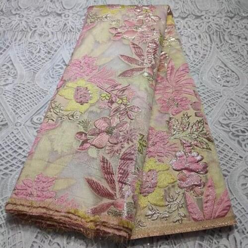 French Jacquard Lace Fabric 2021 High Quality Soft African Gilding Lace Fabric Brocade Bridal Material Fabric For Dress VH4965