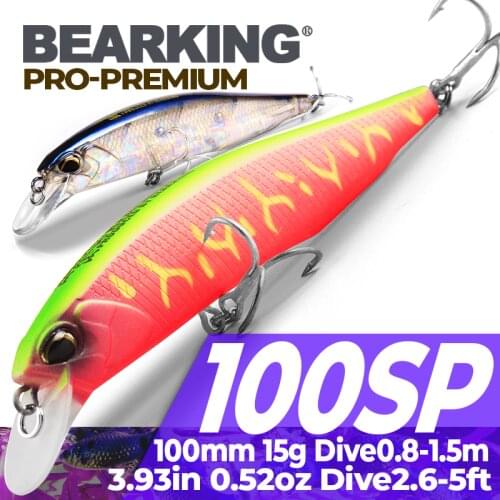 Bearking artificial suspending 10cm 14.5g minnow Hard Fishing Lure CrankBait dive 0.8-1.5m Fishing Wobblers Baits