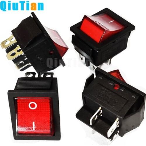 KCD4 Rocker Switch ON-OFF 2 Position 4 Pins / 6 Pins Electrical equipment With Light Power Switch 16A 250VAC/ 20A 125 Latching