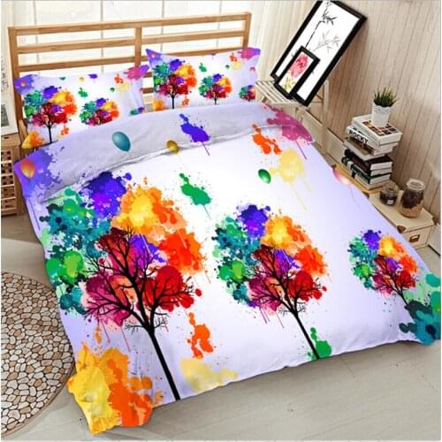 New tree 3D Bedding set cover bed sheet duvet cover sets housse de couette 4pcs