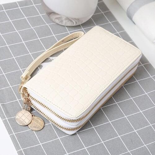 Red/white/black Women Double Zipper Wallets Ladies Wallet Fashion Wallet Female Long Design Handbag Phone Bag Hot Sale
