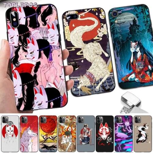 TOPLBPCS Japanese Style Anime Fox Soft Phone Case Capa for iPhone 8 7 6 6S Plus X 5S SE 2020 XR 11 12 pro XS MAX