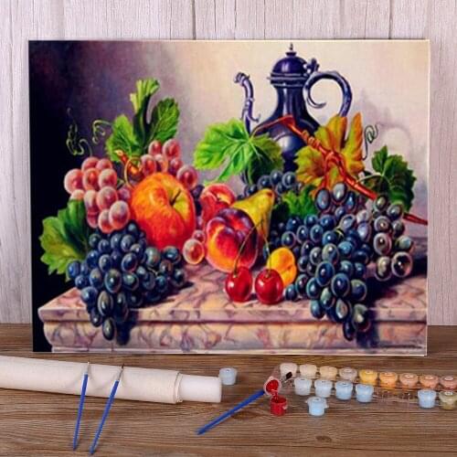 Fruit DIY Paint By Numbers Complete Kit Acrylic Paints 40*50 Boards By Numbers New Design For Kids Handiwork Art